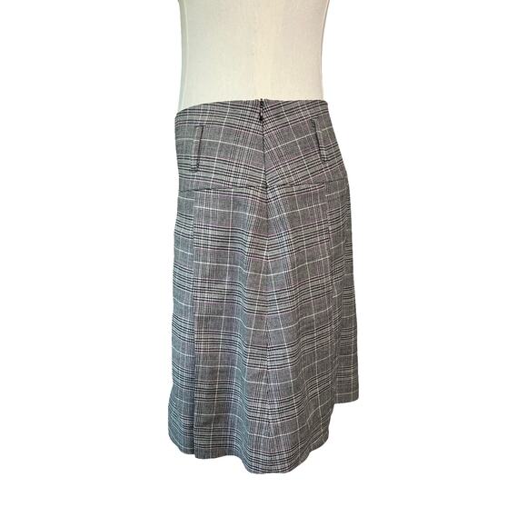 Banana Republic Plaid Wool Blend Pleated Skirt Gray Pink Check Women’s Size 0 - Picture 8 of 9